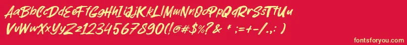parkway lush Font – Yellow Fonts on Red Background