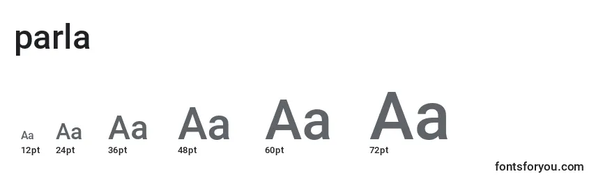 Размеры шрифта Parla (136506)