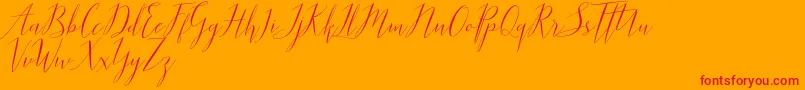 Parlinttons   Demo Font – Red Fonts on Orange Background