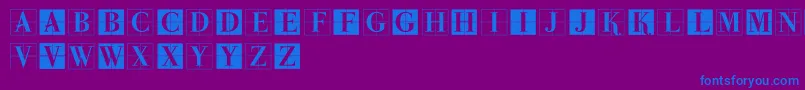フォントParmaInitialenMK – 紫色の背景に青い文字