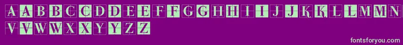 ParmaInitialenMK Font – Green Fonts on Purple Background