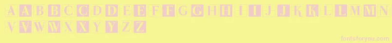 ParmaInitialenMK Font – Pink Fonts on Yellow Background