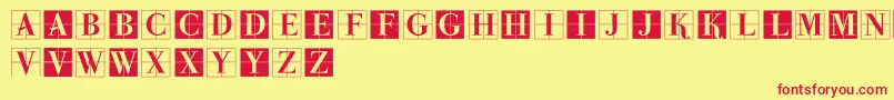 ParmaInitialenMK Font – Red Fonts on Yellow Background