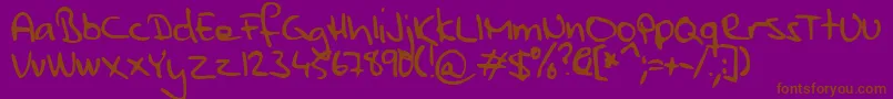 parne-Schriftart – Braune Schriften auf violettem Hintergrund