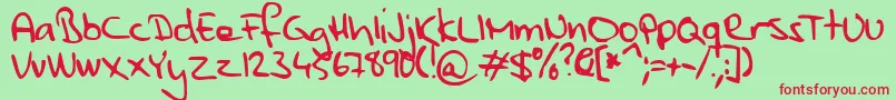 parne Font – Red Fonts on Green Background