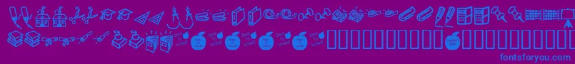 KrBackToSchoolDings Font – Blue Fonts on Purple Background