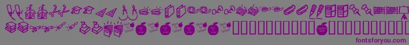 KrBackToSchoolDings Font – Purple Fonts on Gray Background