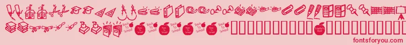 KrBackToSchoolDings Font – Red Fonts on Pink Background