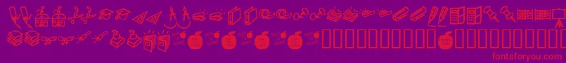 KrBackToSchoolDings-Schriftart – Rote Schriften auf violettem Hintergrund