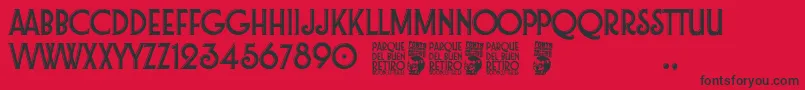 Parque del Buen Retiro Font – Black Fonts on Red Background