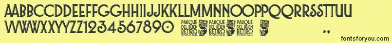 Parque del Buen Retiro Font – Black Fonts on Yellow Background