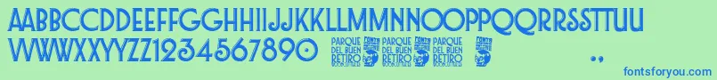 Parque del Buen Retiro Font – Blue Fonts on Green Background