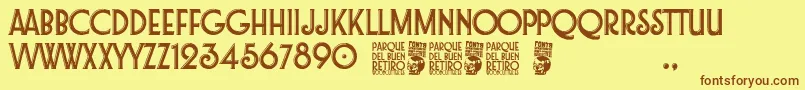 Parque del Buen Retiro Font – Brown Fonts on Yellow Background