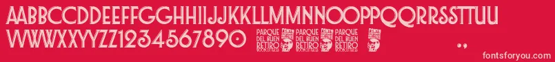 Parque del Buen Retiro Font – Pink Fonts on Red Background