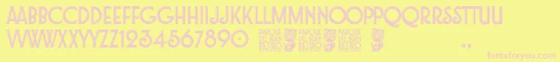 Parque del Buen Retiro Font – Pink Fonts on Yellow Background