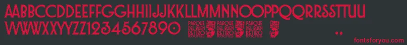 Parque del Buen Retiro Font – Red Fonts on Black Background
