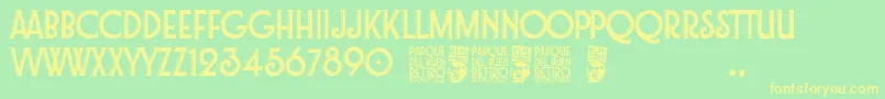 Parque del Buen Retiro Font – Yellow Fonts on Green Background