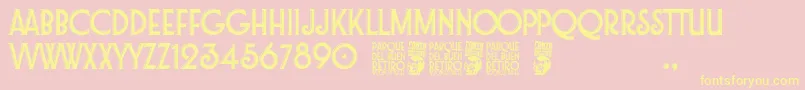 Parque del Buen Retiro Font – Yellow Fonts on Pink Background