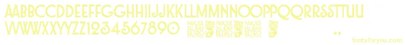 Parque del Buen Retiro Font – Yellow Fonts on White Background