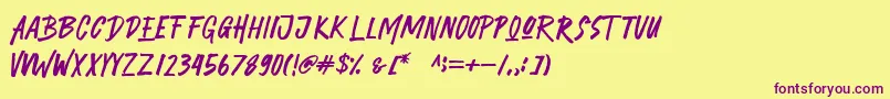 Partner in Crime Font – Purple Fonts on Yellow Background