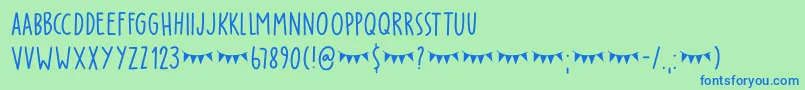 Party Pocket DEMO Font – Blue Fonts on Green Background