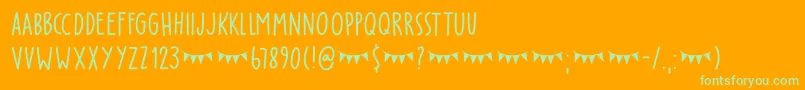 Party Pocket DEMO Font – Green Fonts on Orange Background