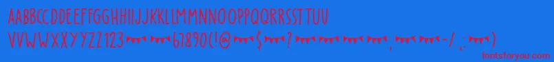 Party Pocket DEMO Font – Red Fonts on Blue Background