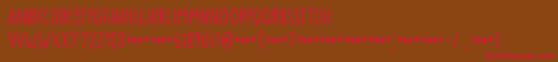 Party Pocket DEMO Font – Red Fonts on Brown Background