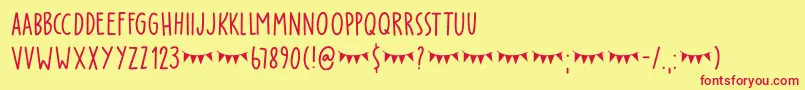 Party Pocket DEMO Font – Red Fonts on Yellow Background