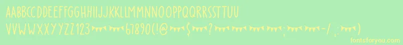 Party Pocket DEMO Font – Yellow Fonts on Green Background