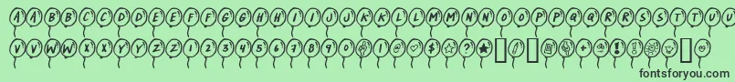 Police PARTYBALLOONS – polices noires sur fond vert