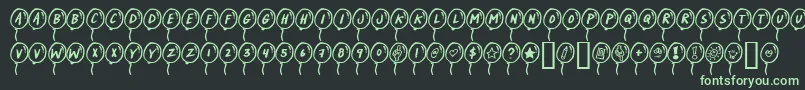 フォントPARTYBALLOONS – 黒い背景に緑の文字