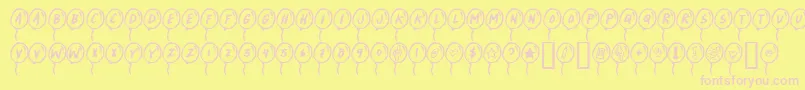 PARTYBALLOONS Font – Pink Fonts on Yellow Background