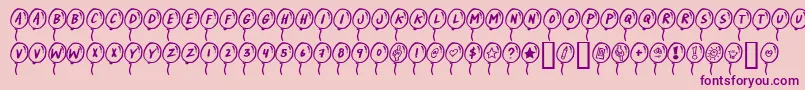 PARTYBALLOONS Font – Purple Fonts on Pink Background