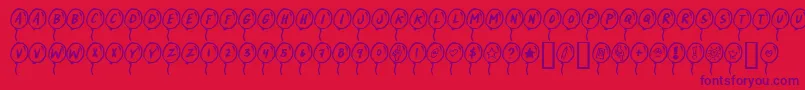 PARTYBALLOONS Font – Purple Fonts on Red Background