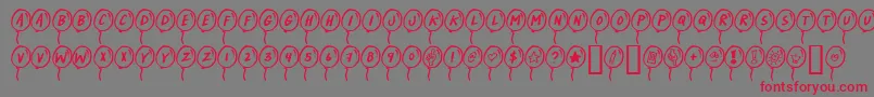 Police PARTYBALLOONS – polices rouges sur fond gris