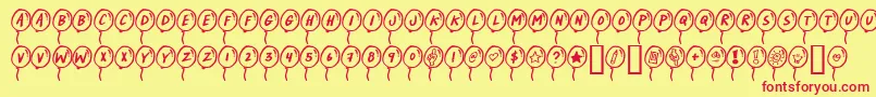 PARTYBALLOONS Font – Red Fonts on Yellow Background