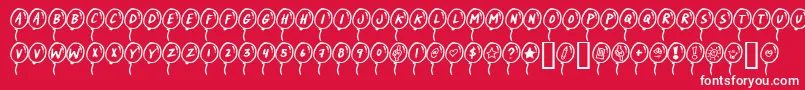Fonte PARTYBALLOONS – fontes brancas em um fundo vermelho