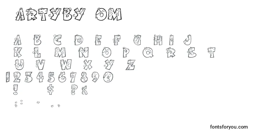 A fonte PartybyTom (136517) – alfabeto, números, caracteres especiais