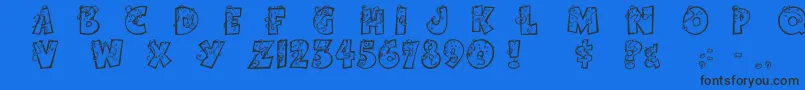 Шрифт PartybyTom – чёрные шрифты на синем фоне