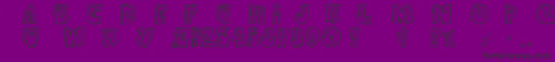 フォントPartybyTom – 紫の背景に黒い文字