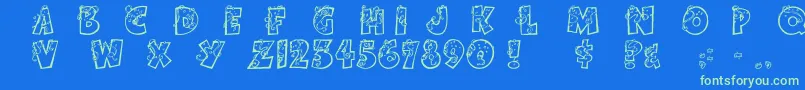 PartybyTom Font – Green Fonts on Blue Background