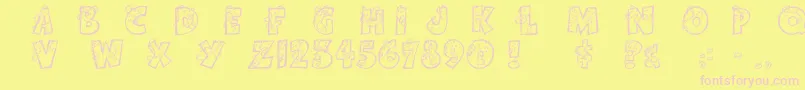 PartybyTom Font – Pink Fonts on Yellow Background