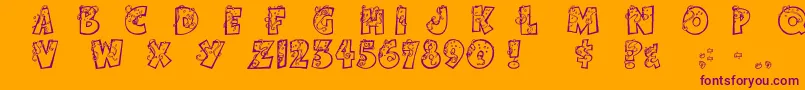 PartybyTom Font – Purple Fonts on Orange Background