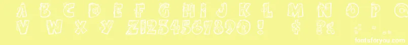 PartybyTom Font – White Fonts on Yellow Background