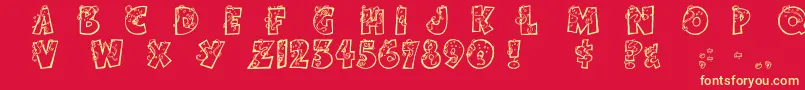 PartybyTom Font – Yellow Fonts on Red Background