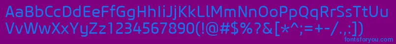 CoreSansM45Regular Font – Blue Fonts on Purple Background