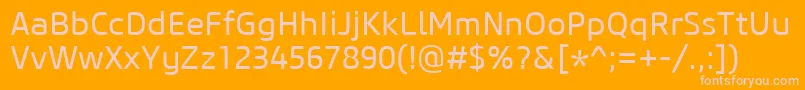 CoreSansM45Regular Font – Pink Fonts on Orange Background