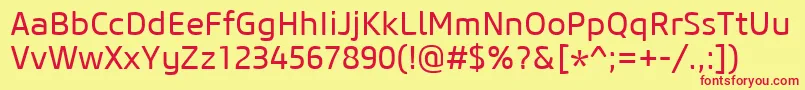 CoreSansM45Regular Font – Red Fonts on Yellow Background