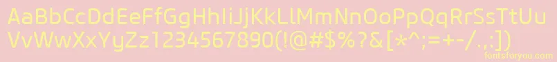 CoreSansM45Regular Font – Yellow Fonts on Pink Background